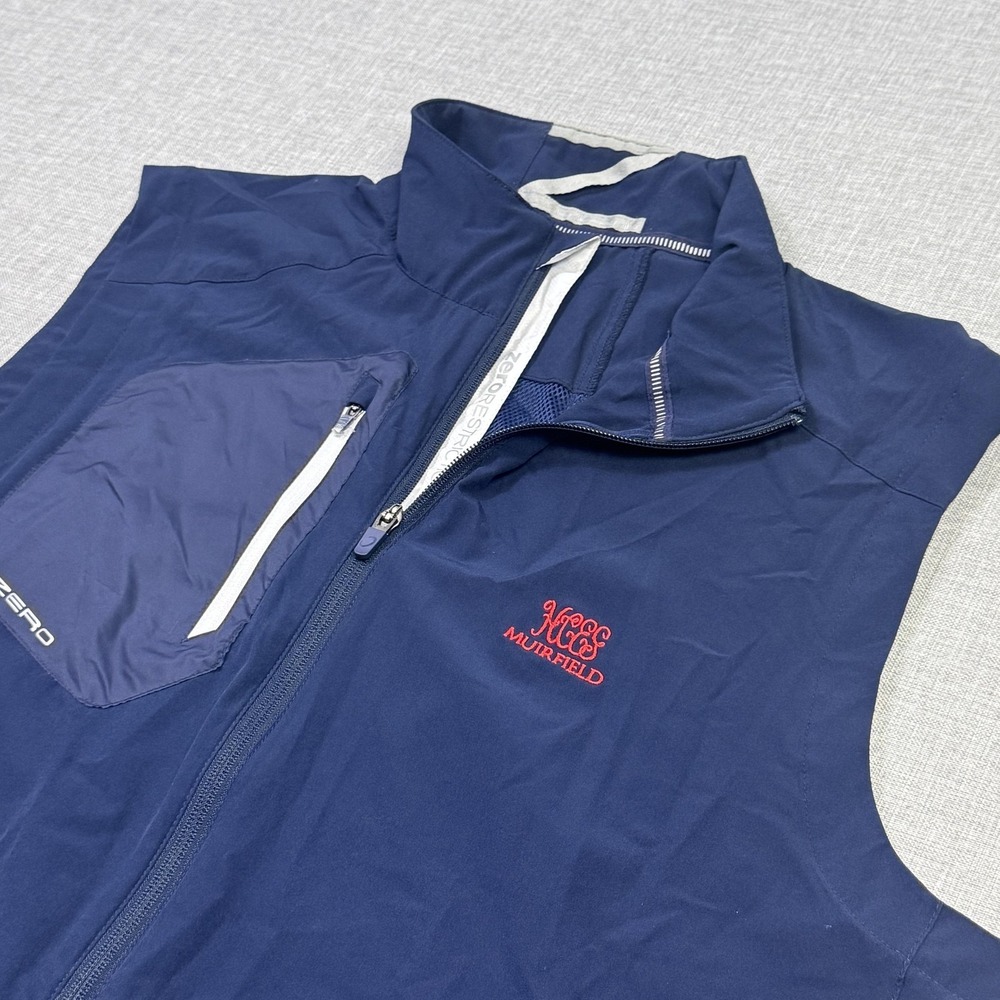 Zero Restriction Golf Windbreaker Vest Mens XL Blue Full Zip Zipped Pockets
